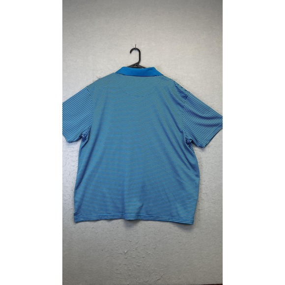 PGA TOUR Polo Shirt Mens 2XL Blue Striped Performance Golf Short Sleeve Stretch‎ - Picture 6 of 7